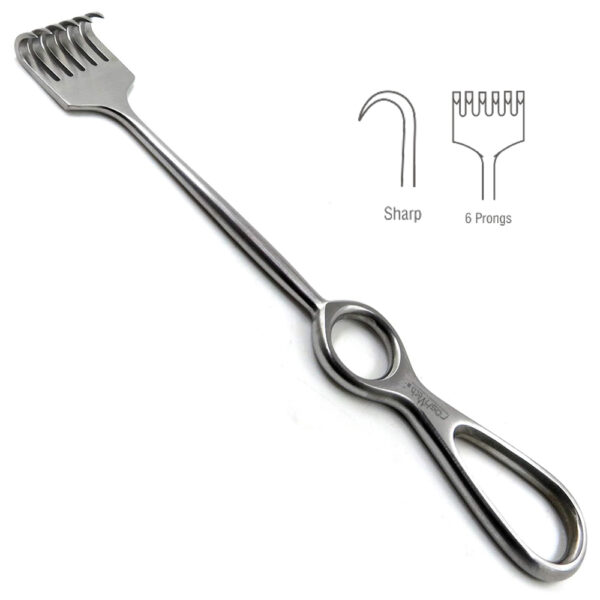 Volkmann Retractor 220 mm 6 Sharp Prongs