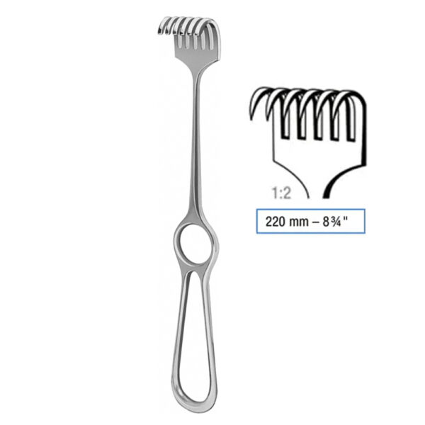 Kocher Sharp Retractor 220 mm 6 Prongs