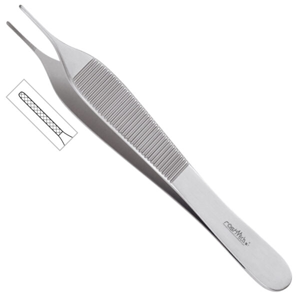 Adson Dressing Forceps - 4-3/4" (12 cm), Cross Serrated Jaw