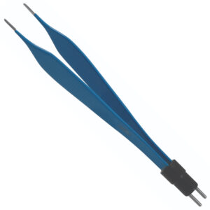 Bipolar Adson Forceps - 1mm Tip, 4 3/4" (12cm), Blue