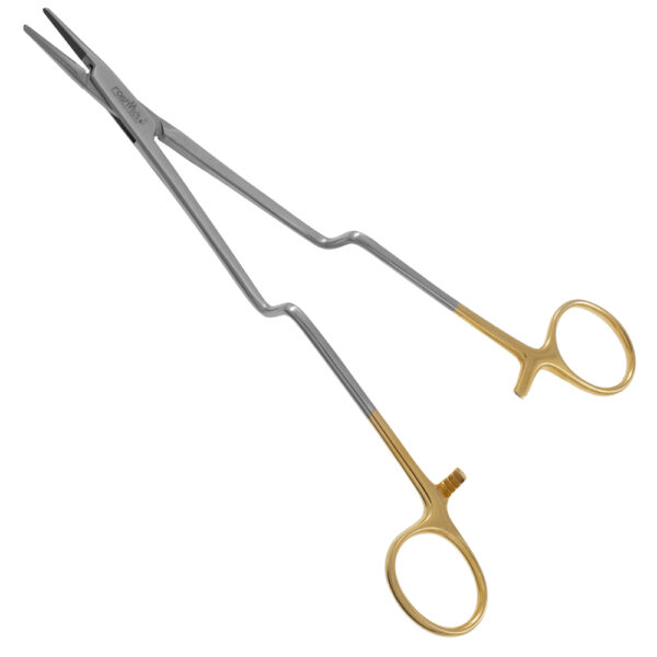 Classic Bayonet Needle Holder - Acute Double-Angle Shaft, TC Serrated, 8 3/4" (22.2cm)