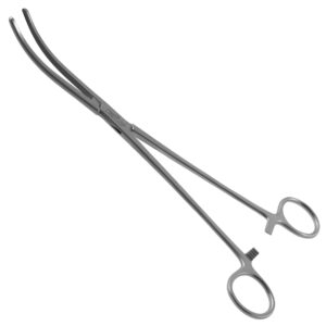 Rochester Carmalt Forceps - Long Serrations with Cross-Serrated Tip, Curved, 10" (25.5cm)