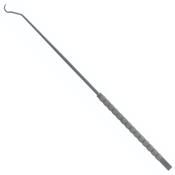 Titanium Spherical Plaque Scraper - 45° Angle, Half Circle Dissect Tip, 9"