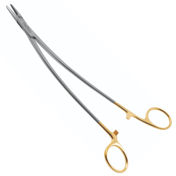 Turner-Warwick Needle Holder - Off-Set Ring, Curved Shank, TC Serrated, 9 1/4" (23.5cm)